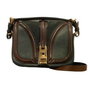 Burberry Leather Suede Brickfield Shoulder Bag